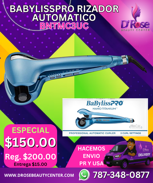 ✨ RIZADOR AUTOMÁTICO BABYLISSPRO NANO TITANIUM MIRA CURL 3 BNTMC3UC