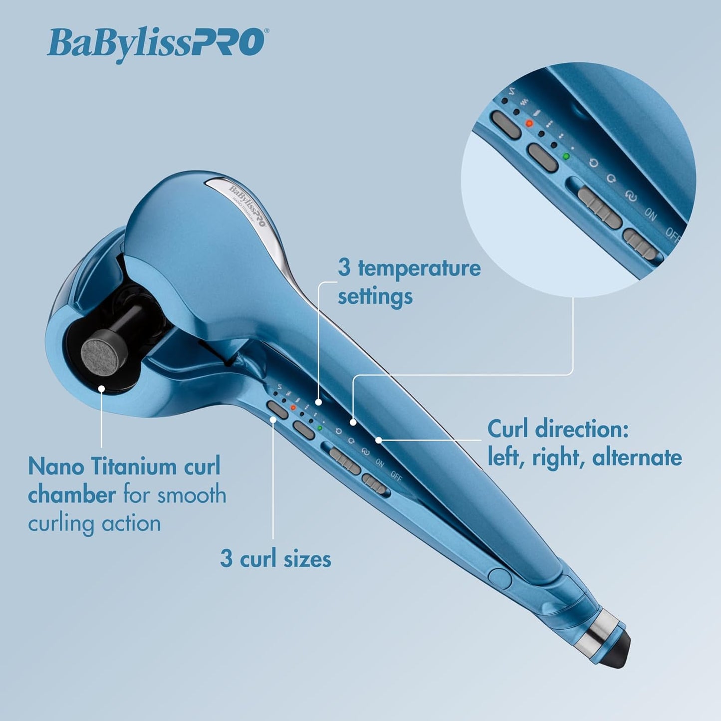 ✨ RIZADOR AUTOMÁTICO BABYLISSPRO NANO TITANIUM MIRA CURL 3 BNTMC3UC
