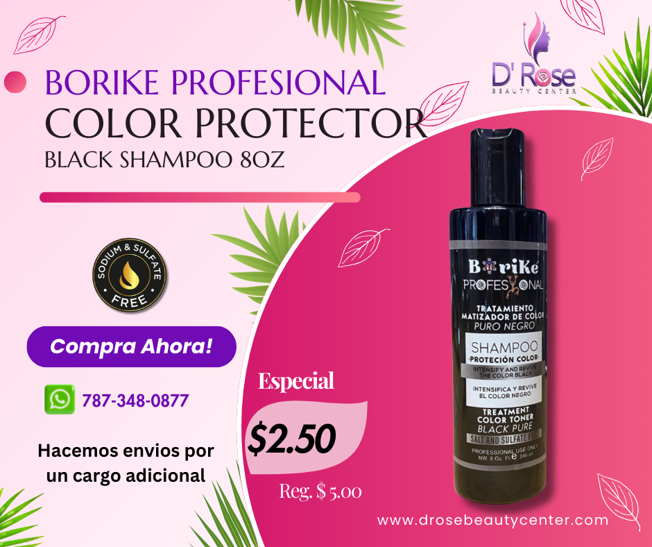 BORIKE PROFESSIONAL COLOR PROTECTOR BLACK SHAMPOO 8OZ BPCPBSH8