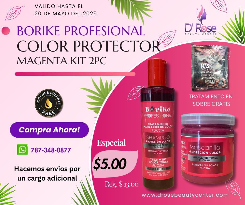 BORIKE PROFESSIONAL COLOR PROTECTOR MAGENTA KIT DE MANTENIMIENTO 2PC BPCPMK2