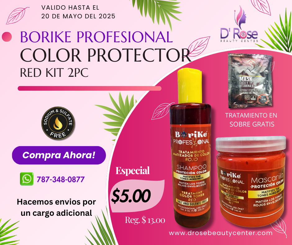 BORIKE PROFESSIONAL COLOR PROTECTOR ROJO KIT DE MANTENIMIENTO 2PC BPCPRK2