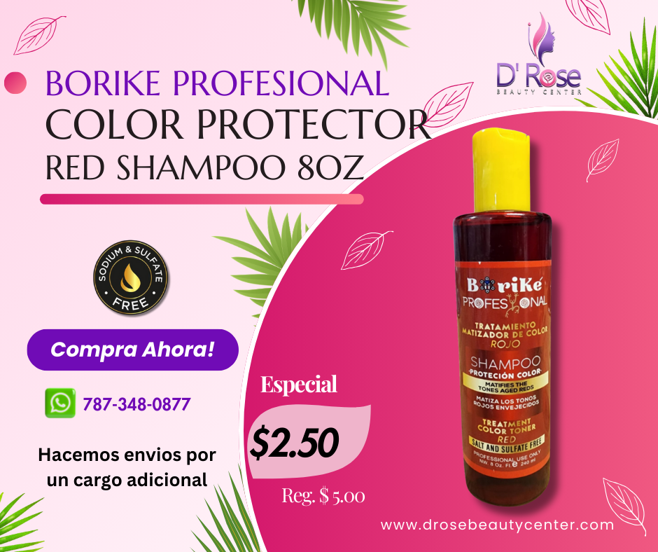 BORIKE PROFESSIONAL COLOR PROTECTOR RED SHAMPOO 8OZ BPCPRSH8