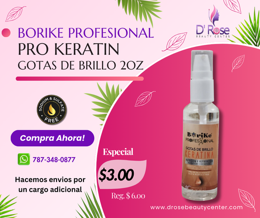 BORIKE PROFESIONAL KERATIN GOTAS DE BRILLO 2OZ BPKGB2