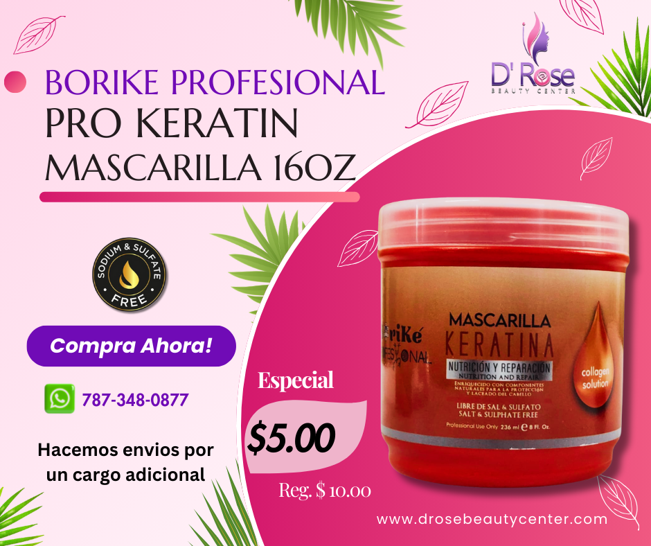 BORIKE PROFESIONAL KERATIN MASCARILLA 16OZ BPKM16