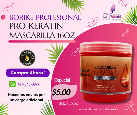 BORIKE PROFESIONAL KERATIN MASCARILLA 16OZ BPKM16