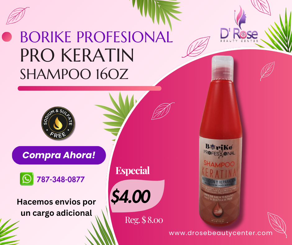 BORIKE PROFESIONAL PRO KERATIN SHAMPOO 16OZ BPKSH16