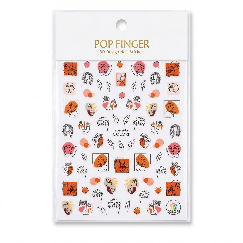 Pop Finger 3D Design Nail Stickers CA-662
