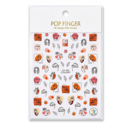 Pop Finger 3D Design Nail Stickers CA-662