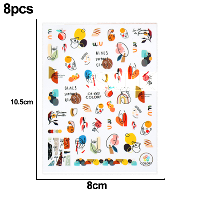 Pop Finger 3D Design Nail Stickers CA-663