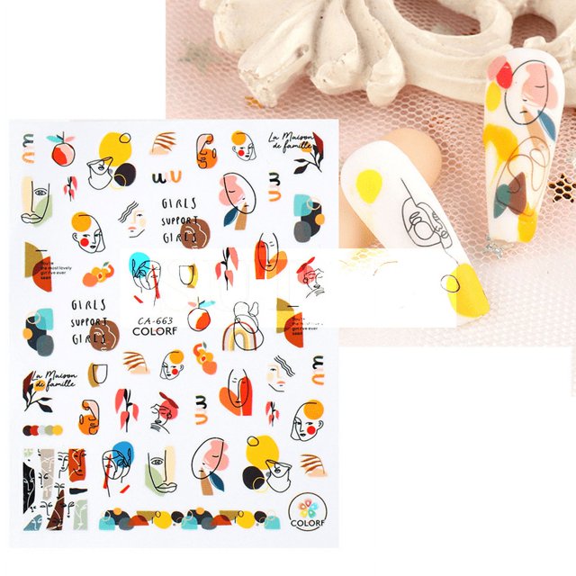 Pop Finger 3D Design Nail Stickers CA-663