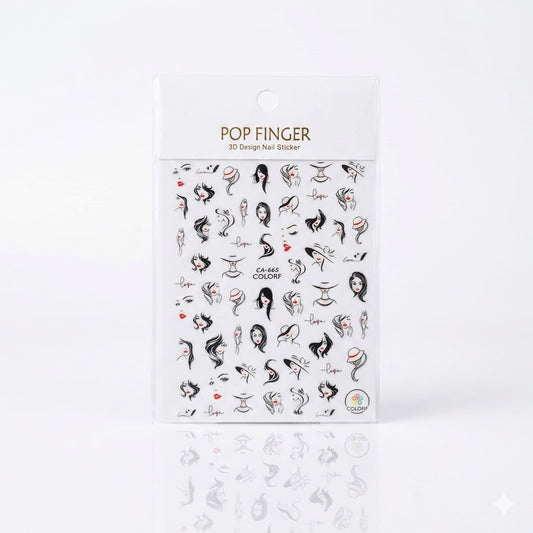 Pop Finger 3D Design Nail Stickers CA-665