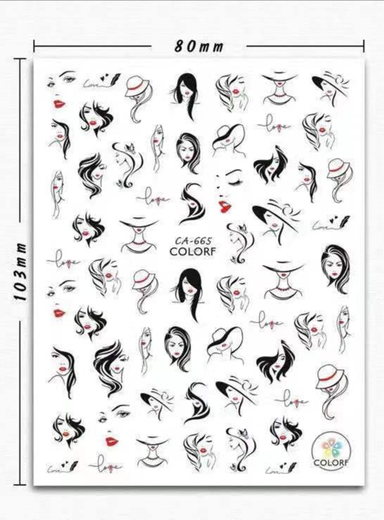 Pop Finger 3D Design Nail Stickers CA-665