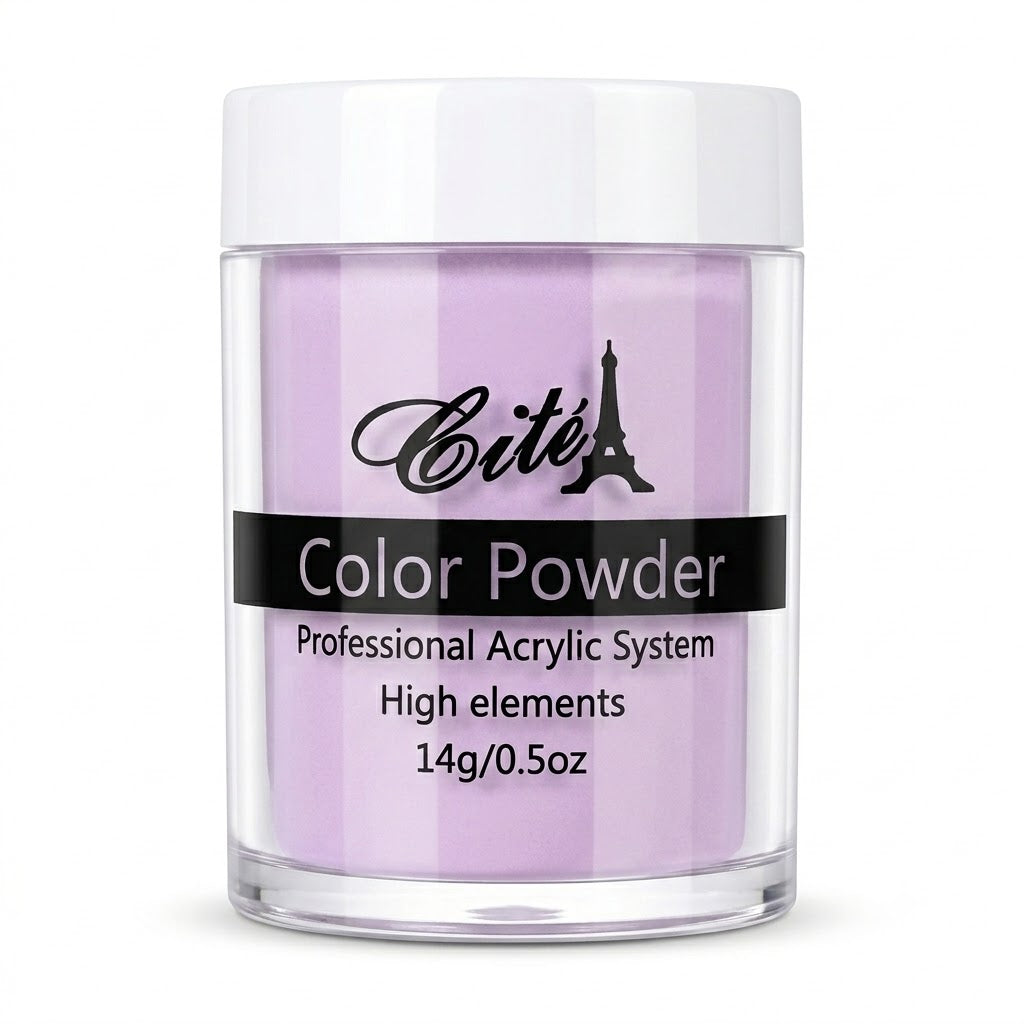 Cité Color Powder CAC0009 – Polvo Acrílico Lila Pastel 14 g / 0.5 oz