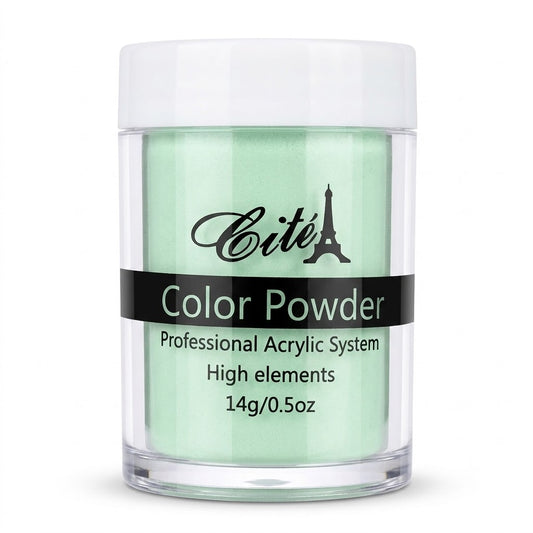 Cité Color Powder CAC0098 – Polvo Acrílico Verde Menta Pastel 14 g / 0.5 oz