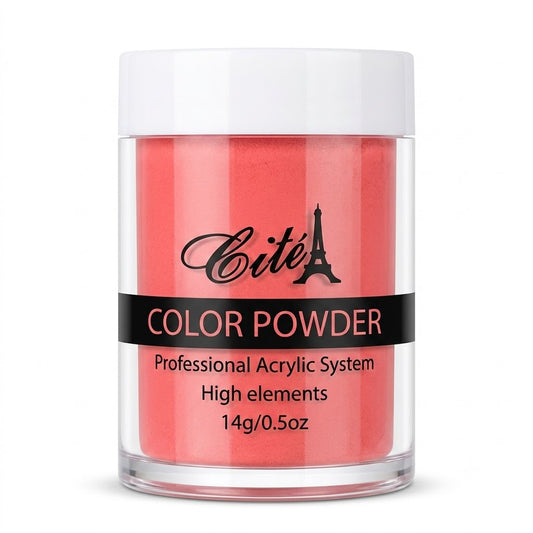 Cité Color Powder CAC0100 – Polvo Acrílico Coral Rosado 14 g / 0.5 oz