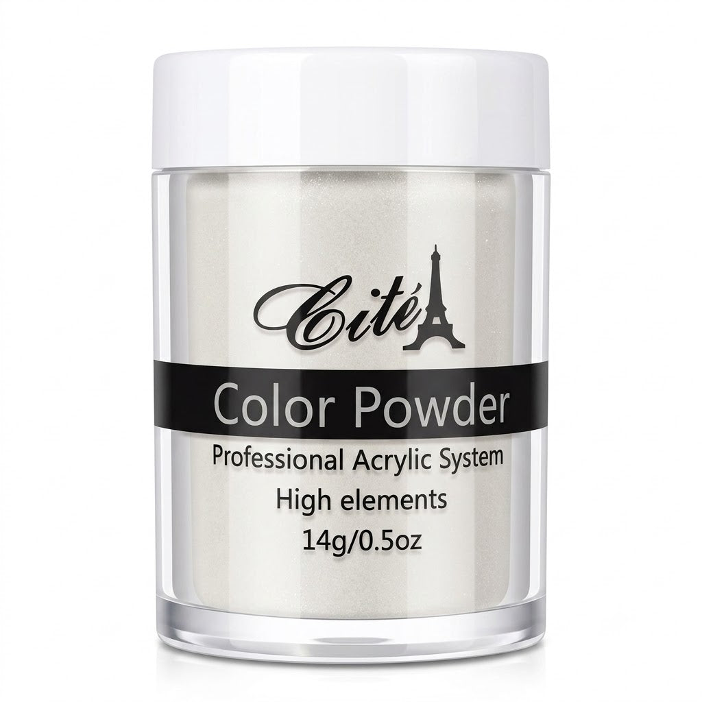 Cité Color Powder CAC0106 – Polvo Acrílico Blanco Perlado 14 g / 0.5 oz