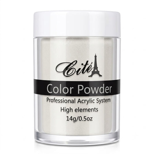 Cité Color Powder CAC0106 – Polvo Acrílico Blanco Perlado 14 g / 0.5 oz