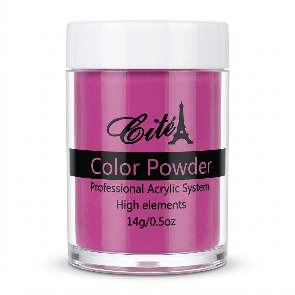 Cité Color Powder CAC0102 – Polvo Acrílico Rosa Intenso 14 g / 0.5 oz