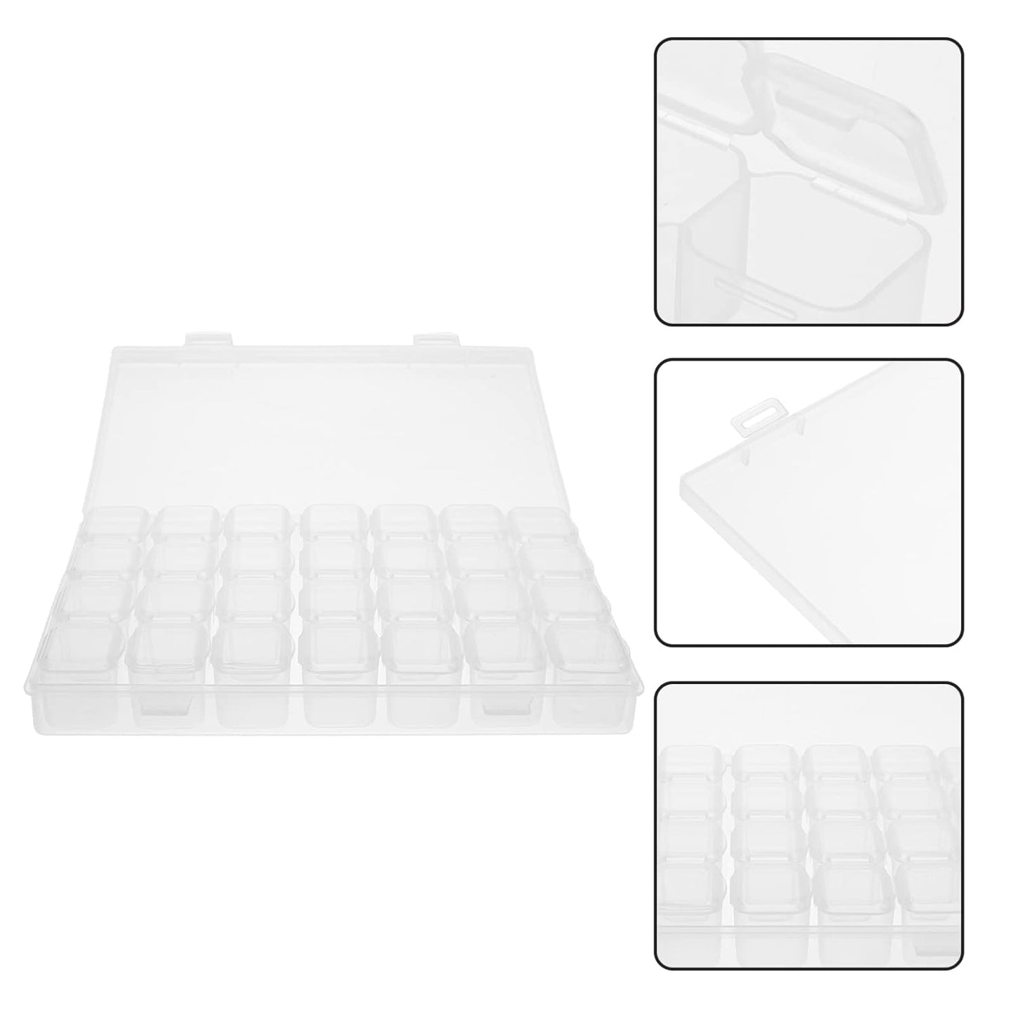 Cité Caja de Gangarrias Transparente 28 Grids CC001 – Organizador para Nail Art, Piedras y Accesorios