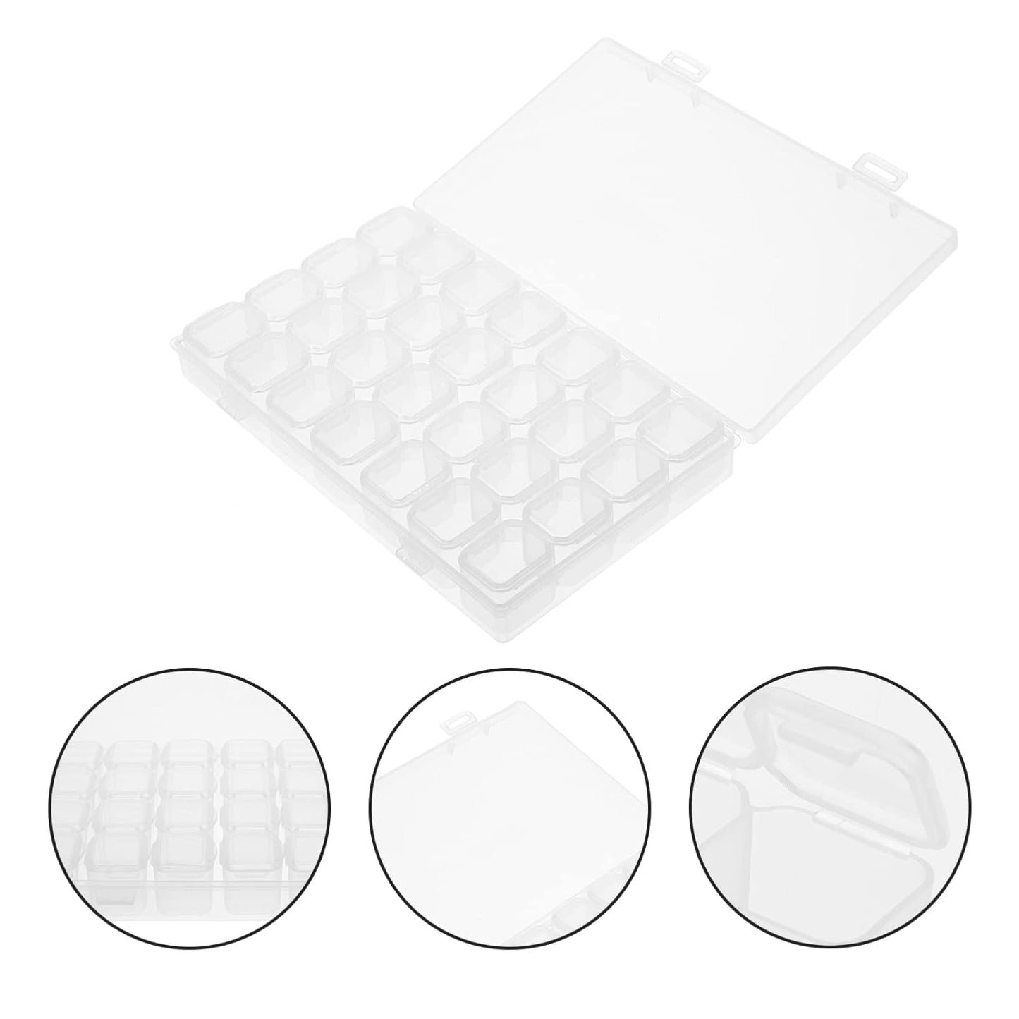 Cité Caja de Gangarrias Transparente 28 Grids CC001 – Organizador para Nail Art, Piedras y Accesorios