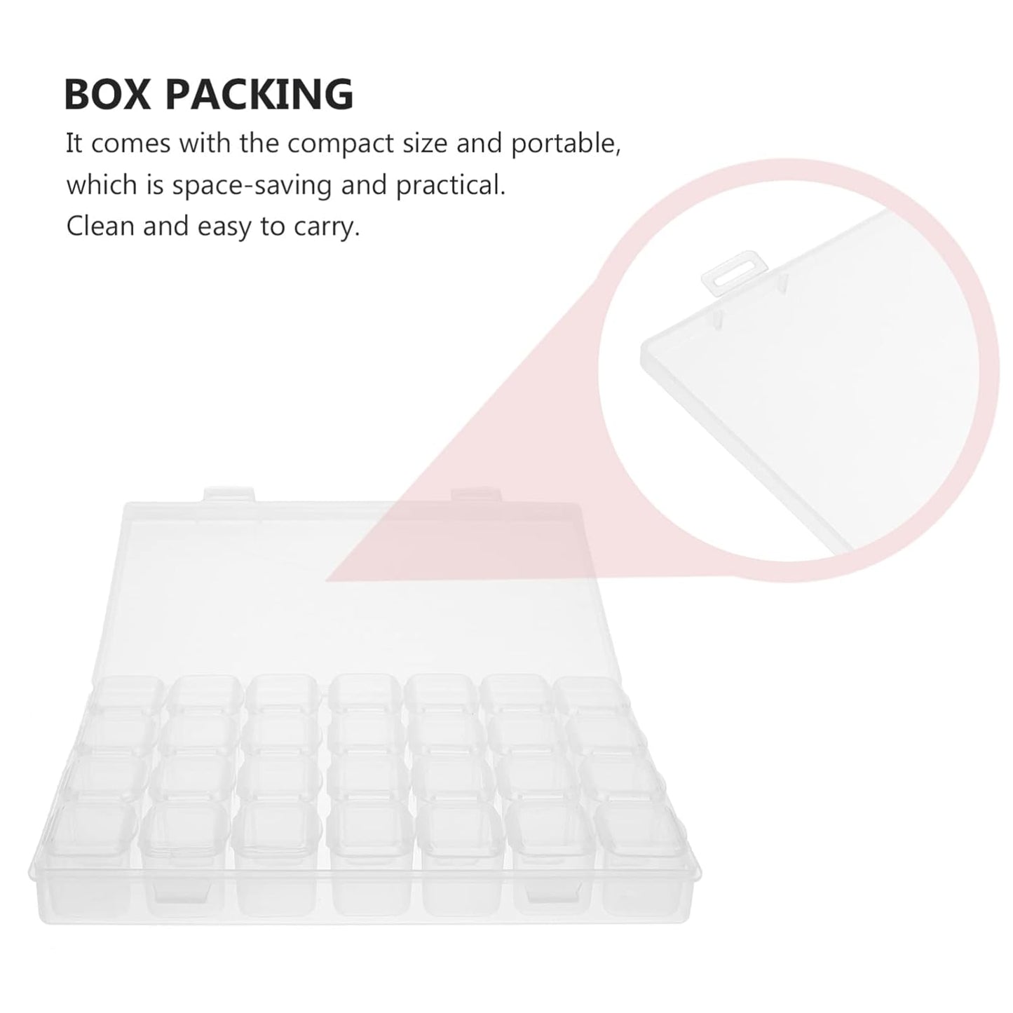 Cité Caja de Gangarrias Transparente 28 Grids CC001 – Organizador para Nail Art, Piedras y Accesorios