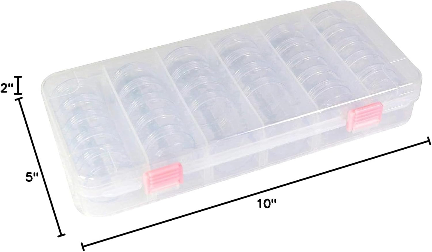 Cité Caja de Gangarrias Transparente 28 Frascos CC003 – Organizador para Nail Art, Piedras y Accesorios