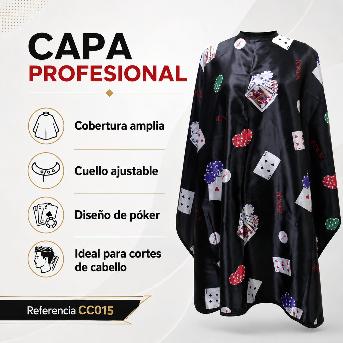 Cite of Paris Capa Profesional de Corte CC015 – Diseño de Póker