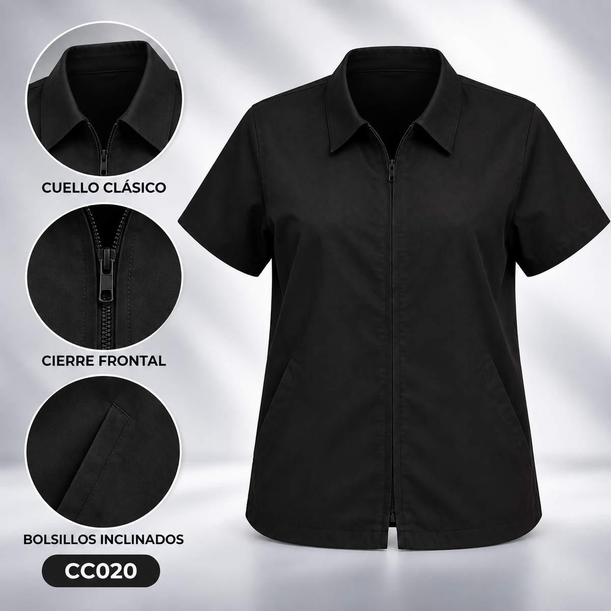 CITE OF PARIS Jacket Profesional de Barbero Negro Medium – CC020
