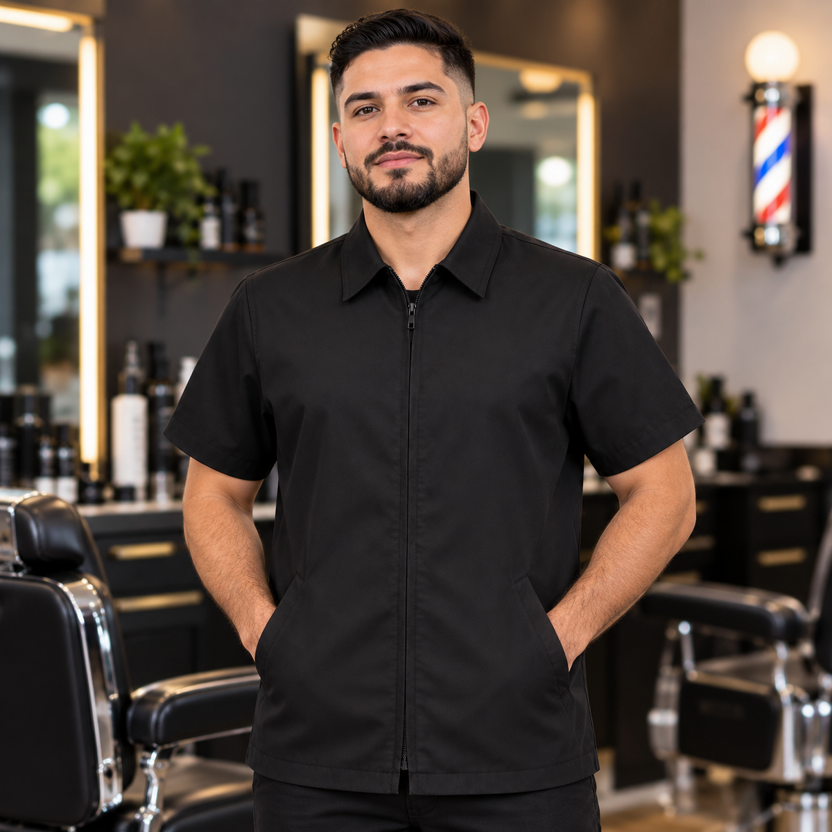 CITE OF PARIS Jacket Profesional de Barbero Negro Medium – CC020