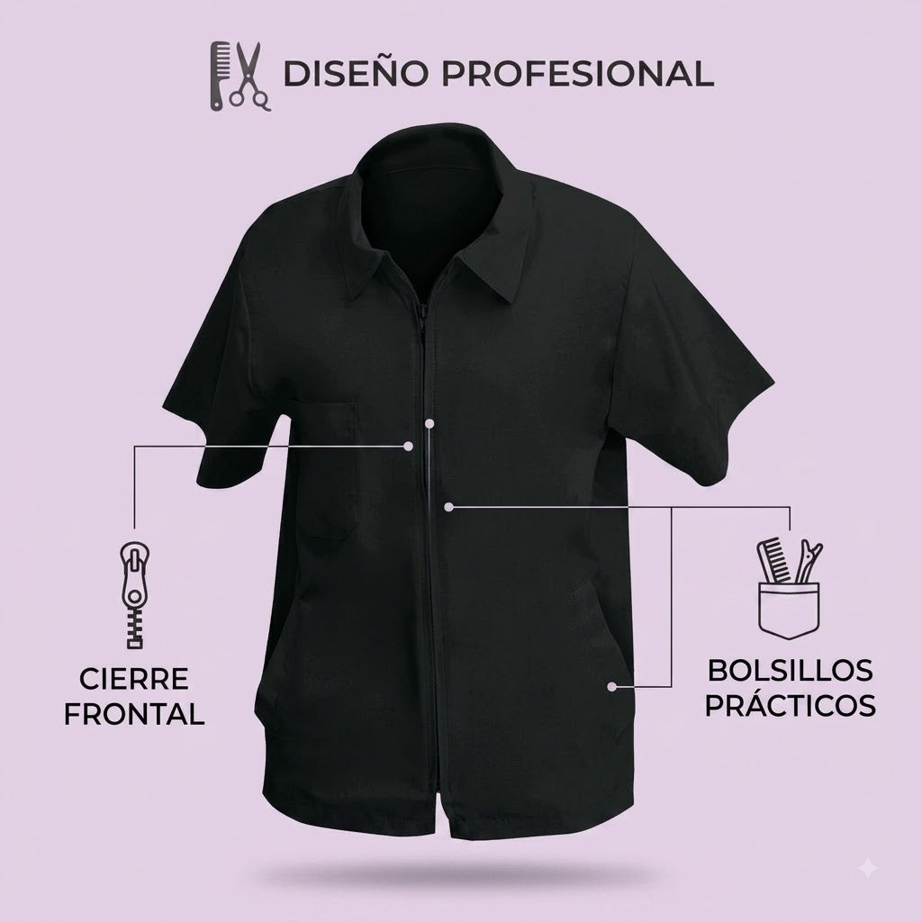 CITE OF PARIS Jacket Profesional de Barbero Negro Medium – CC020