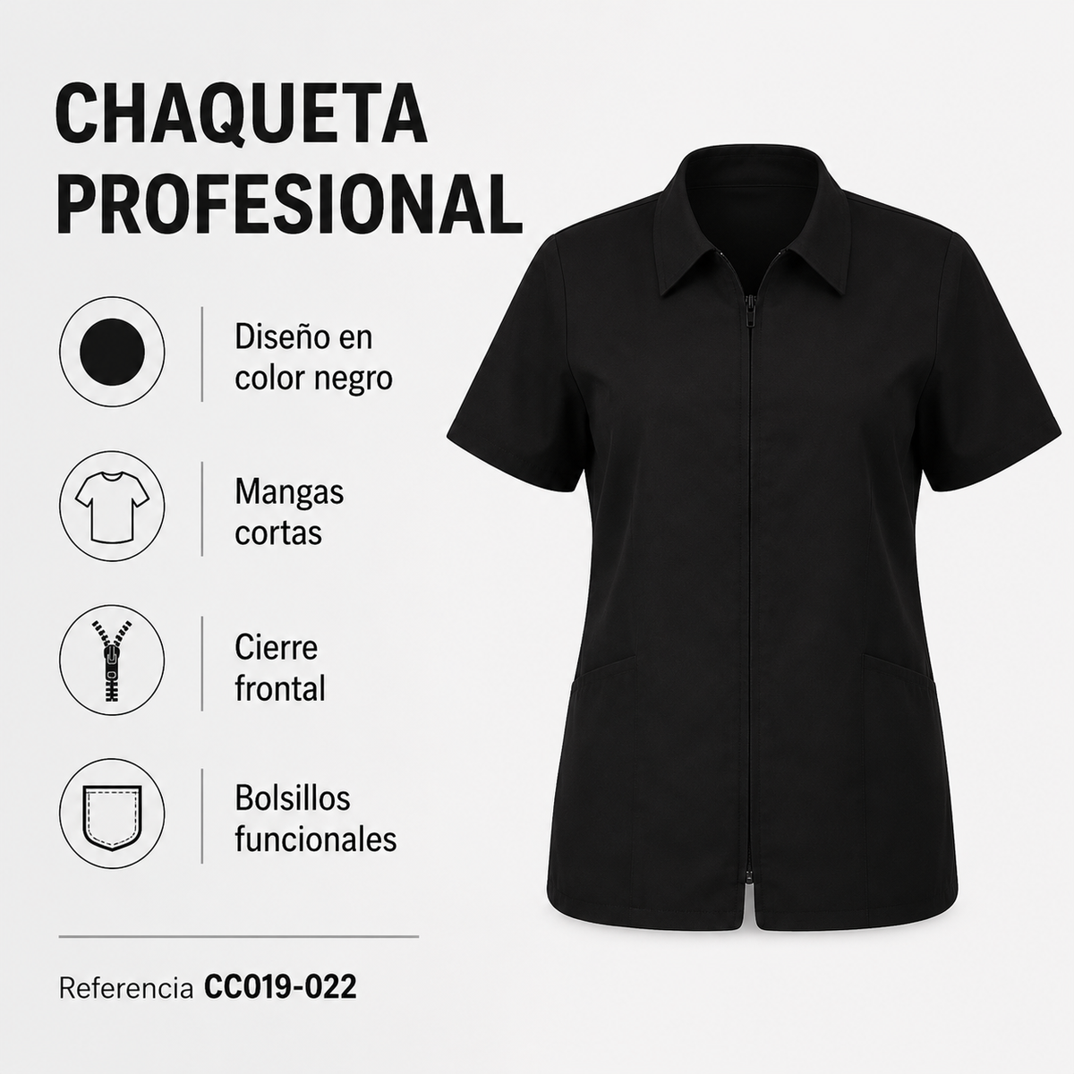 CITE OF PARIS Jacket Profesional de Barbero Negro Medium – CC020