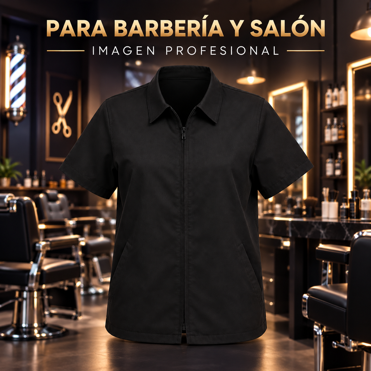 Cite of Paris Jacket Profesional de Barbero Negro X-Large CC022