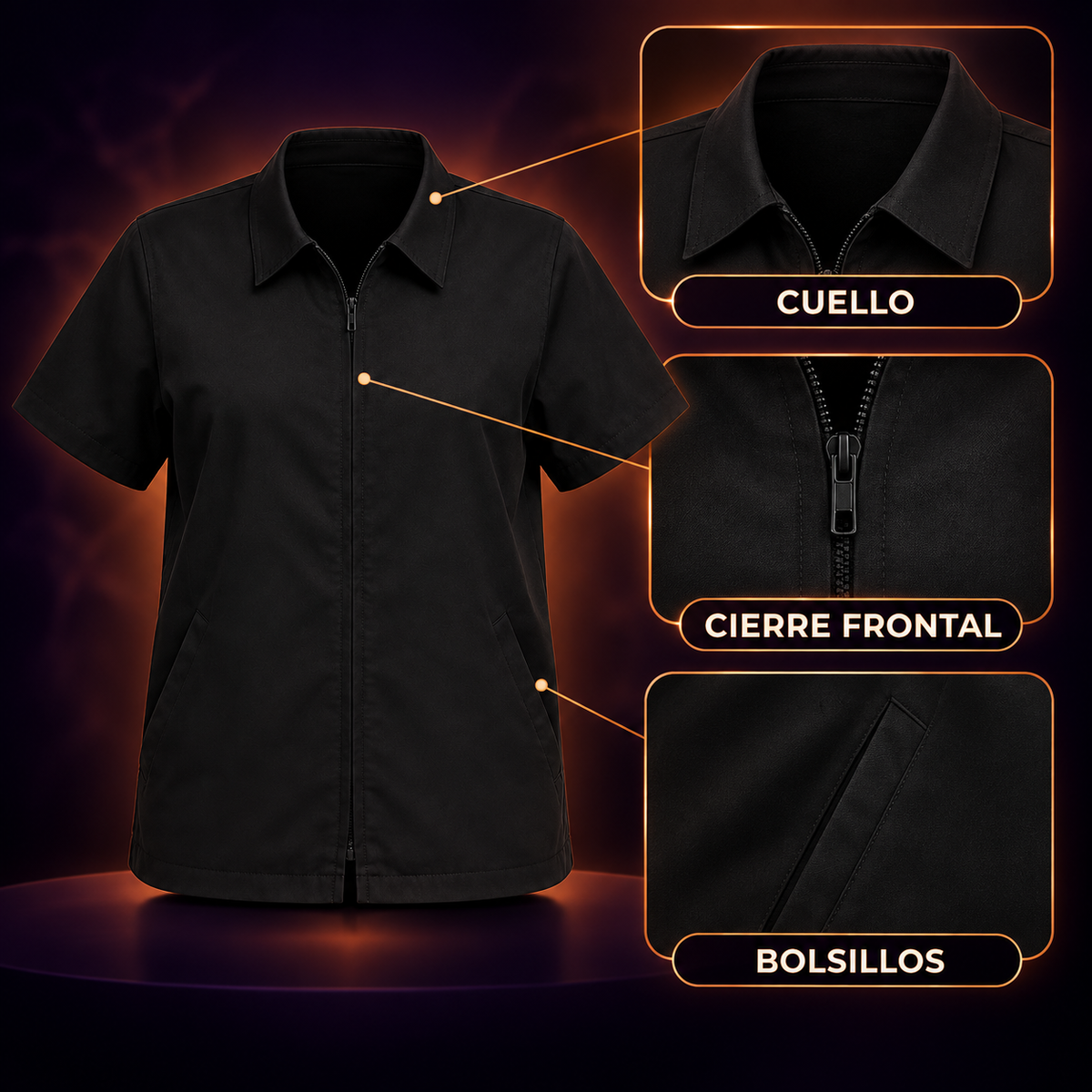 Cite of Paris Jacket Profesional de Barbero Negro X-Large CC022