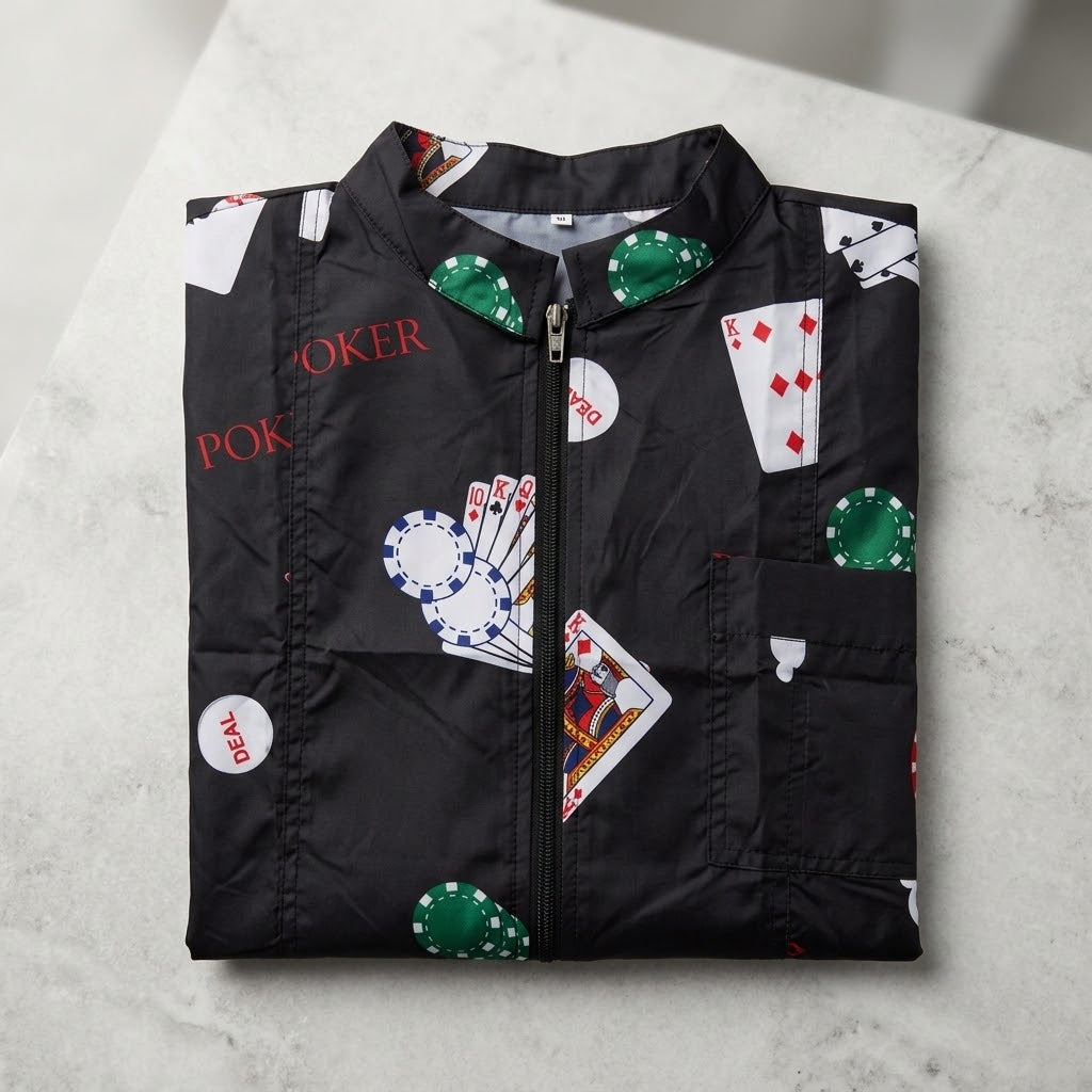 Cite of Paris Jacket de Barbero Negro Estampado X-Large – CC036