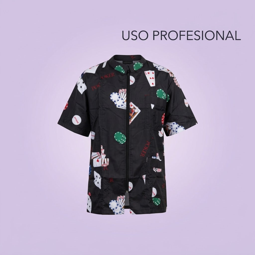 Cite of Paris Jacket de Barbero Negro Estampado X-Large – CC036