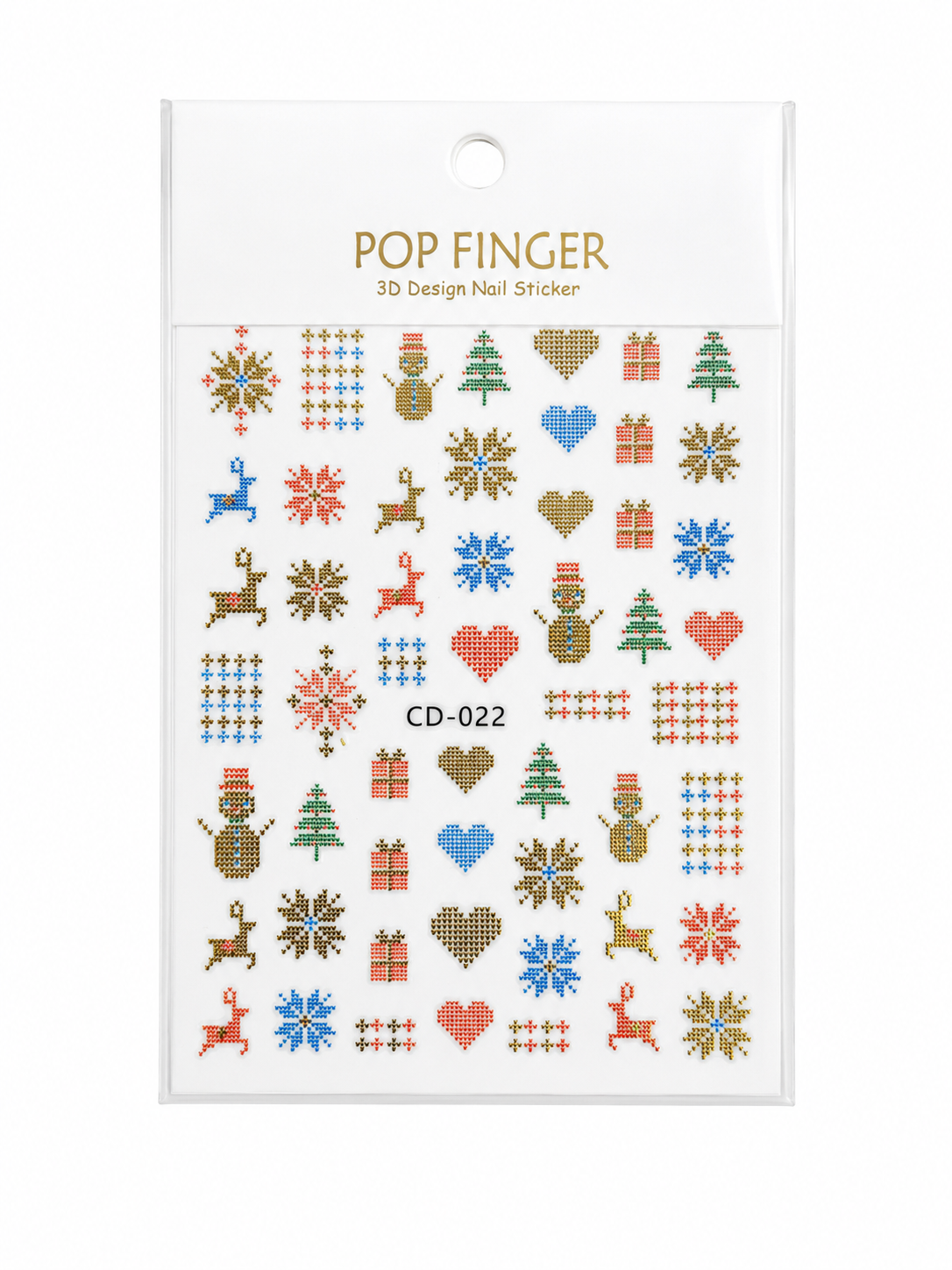Pop Finger 3D Design Nail Stickers CD-022 – Diseños Navideños