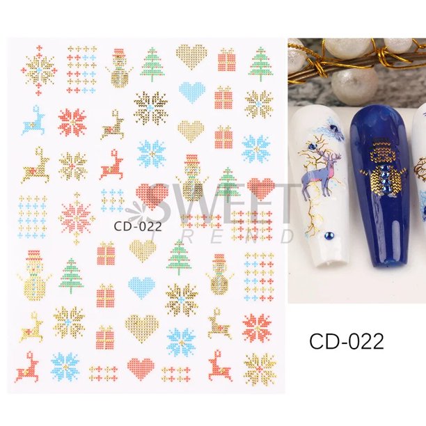 Pop Finger 3D Design Nail Stickers CD-022 – Diseños Navideños