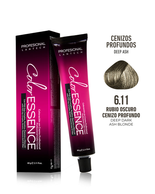 LANOSTERIN PROFESIONAL TINTE COLOR ESSENCE #6.11 RUBIO OSCURO CENIZO PROFUNDO 2.11 OZ CEN1611