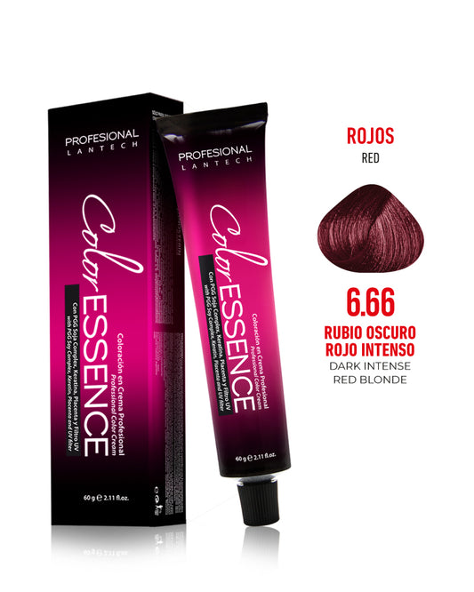LANOSTERIN PROFESIONAL TINTE COLOR ESSENCE #6.66 RUBIO OSCURO ROJO INTENSO 2.11 OZ CEN1666