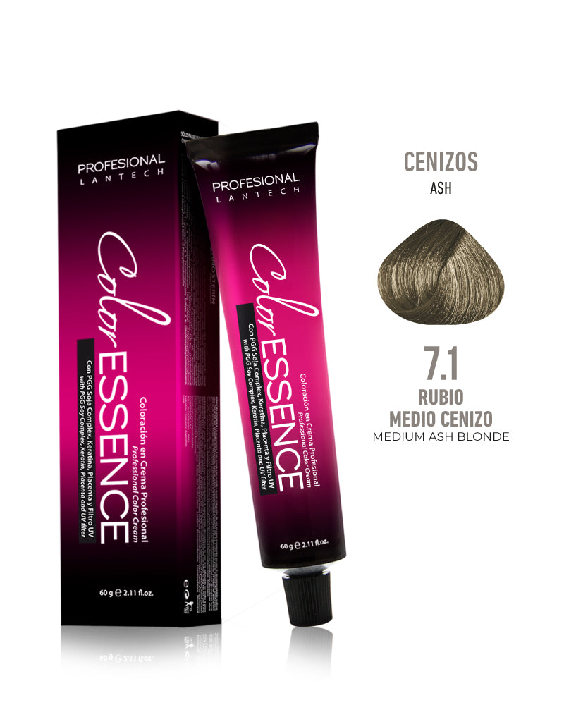 LANOSTERIN PROFESIONAL TINTE COLOR ESSENCE #7.1 RUBIO MEDIO CENIZO 2.11 OZ CEN171