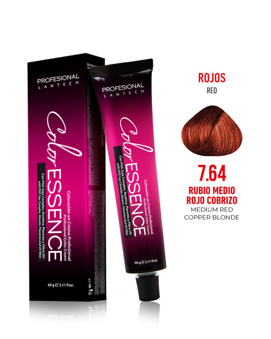 LANOSTERIN PROFESIONAL TINTE COLOR ESSENCE #7.64 RUBIO MEDIANO ROJO COBRIZO 2.11 OZ CEN1764