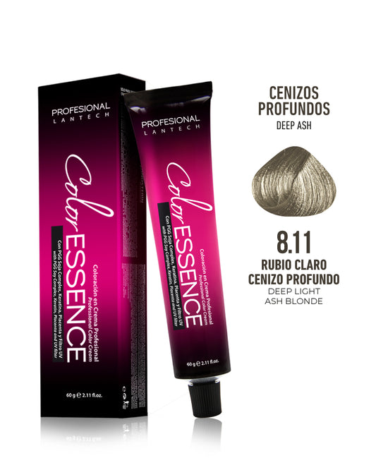 LANOSTERIN PROFESIONAL TINTE COLOR ESSENCE #8.11 RUBIO CLARO CENIZO PROFUNDA 2.11 OZ CEN1811