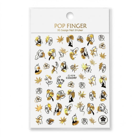 Pop Finger 3D Design Nail Stickers CJ-016