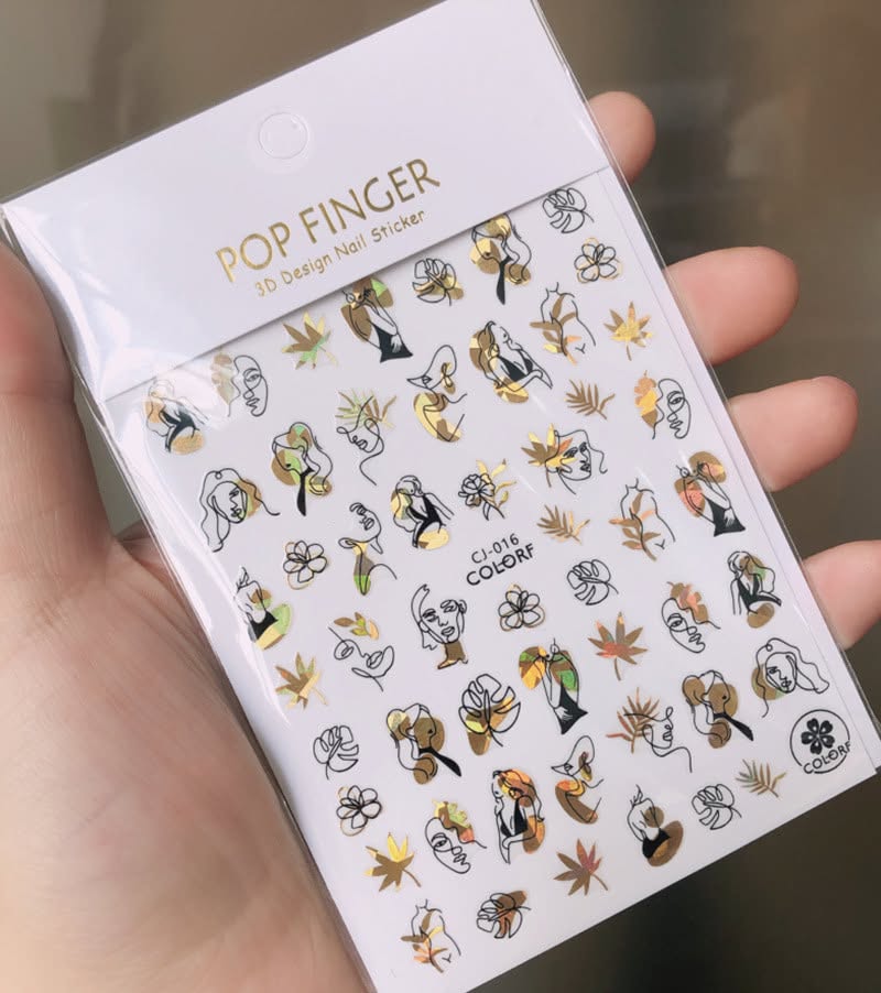 Pop Finger 3D Design Nail Stickers CJ-016
