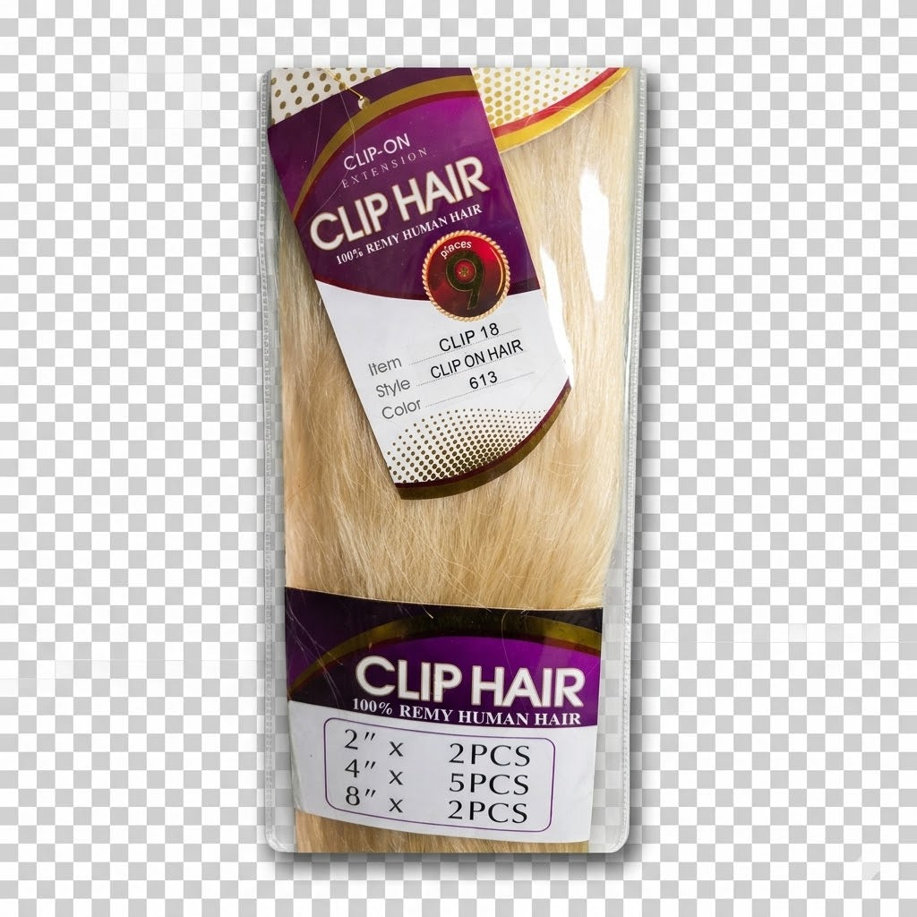 ✨ Extensiones Jazz Wave Clip-On 18” Color #613 – 9 Piezas | 100% Remy Human Hair ✨