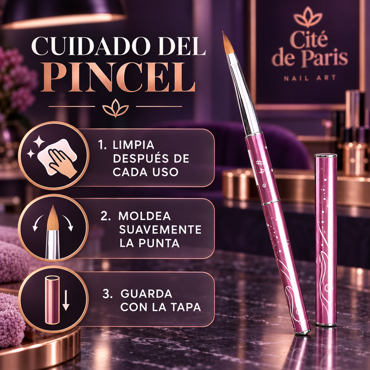 Cité of Paris Pincel de Relieve para Uñas #4 – CP0026