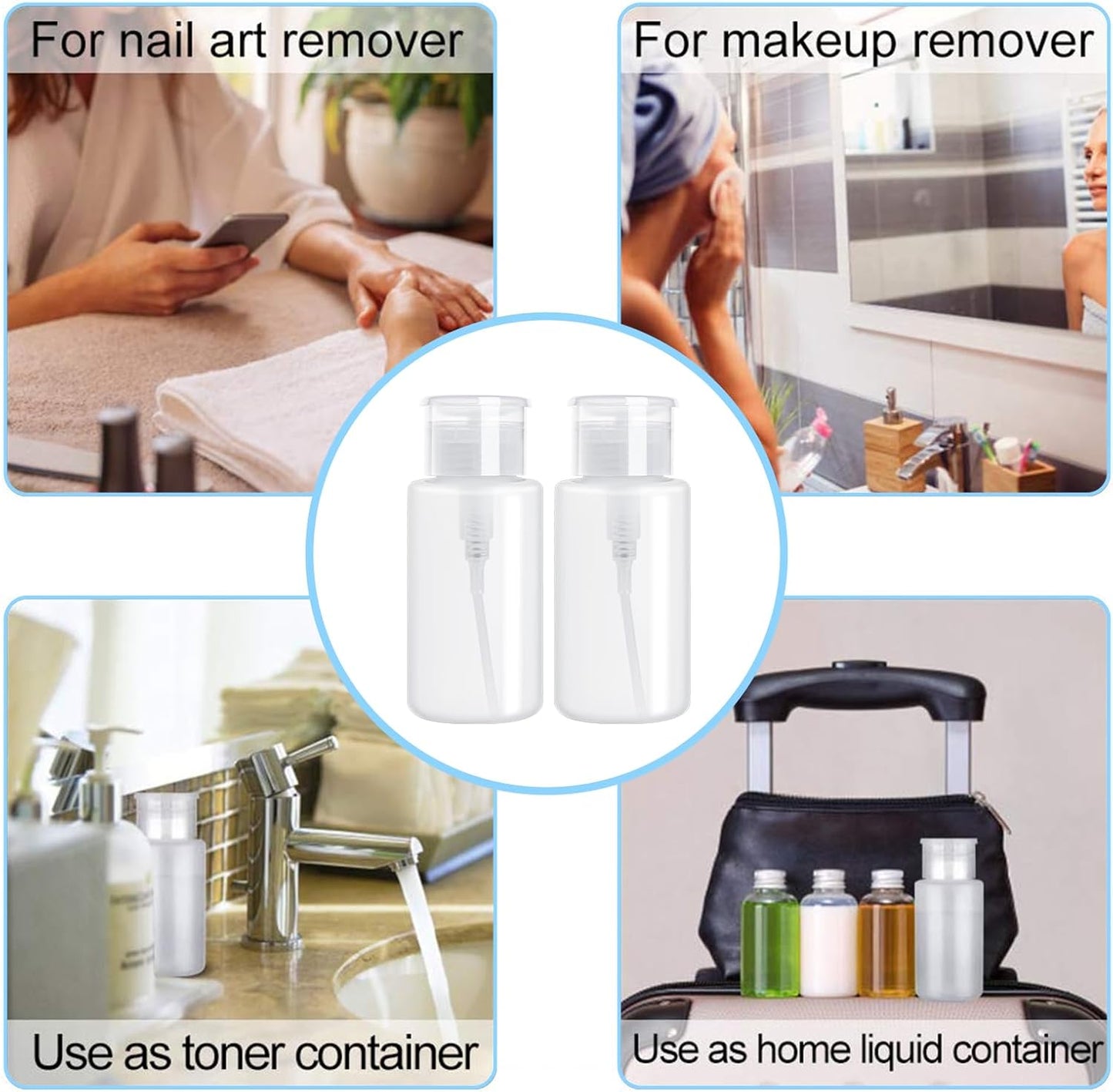 Cité Pompa de Acetona con Tapa Plástica CP032 – Dispensador para Líquidos de Uñas y Belleza