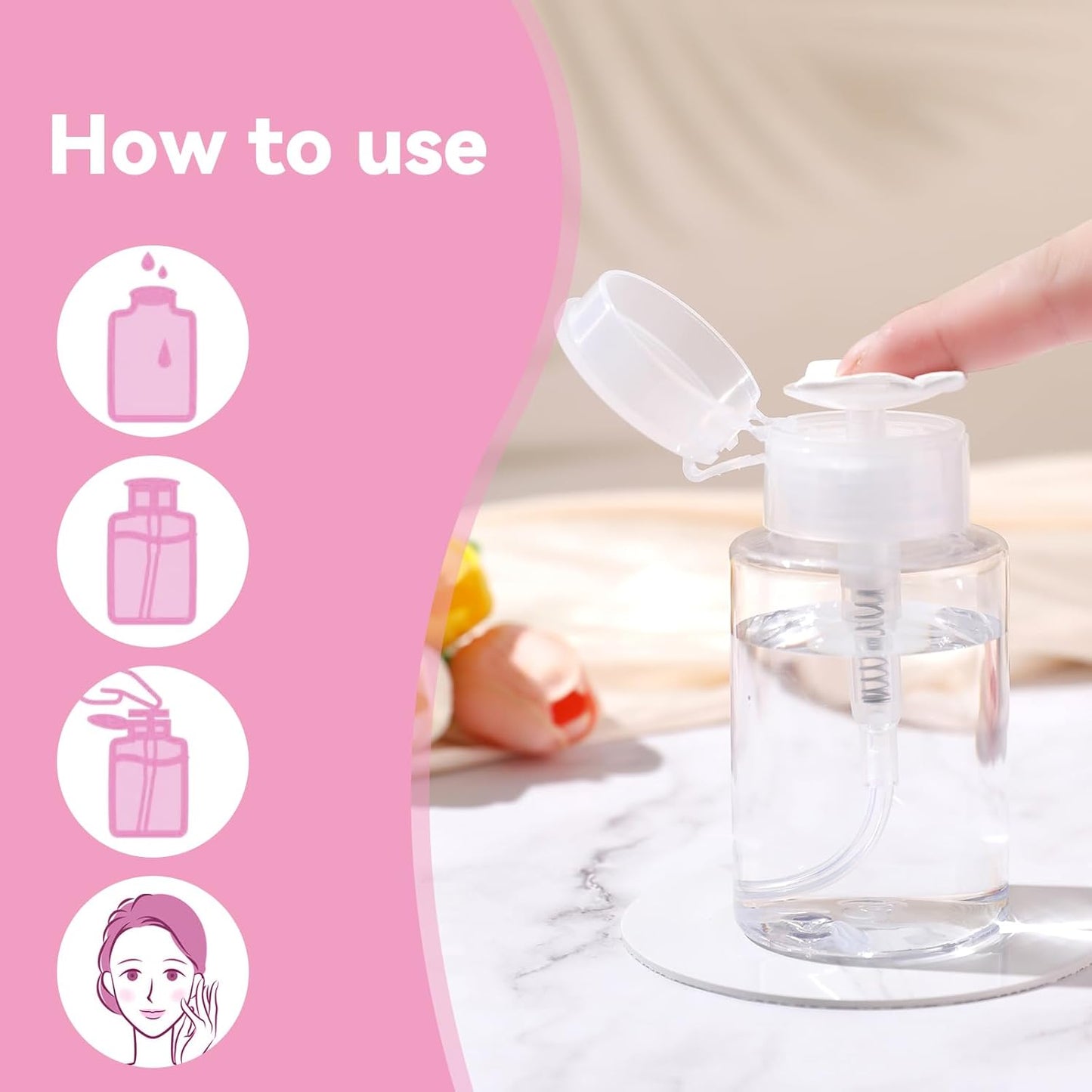 Cité Pompa de Acetona con Tapa Plástica CP032 – Dispensador para Líquidos de Uñas y Belleza