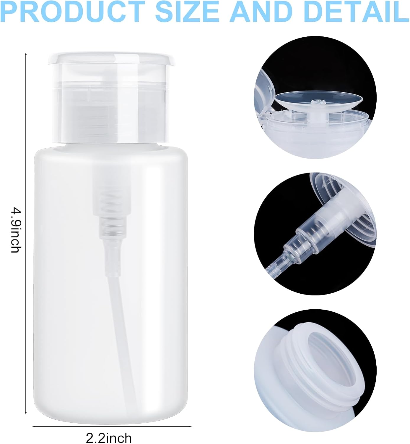 Cité Pompa de Acetona con Tapa Plástica CP032 – Dispensador para Líquidos de Uñas y Belleza