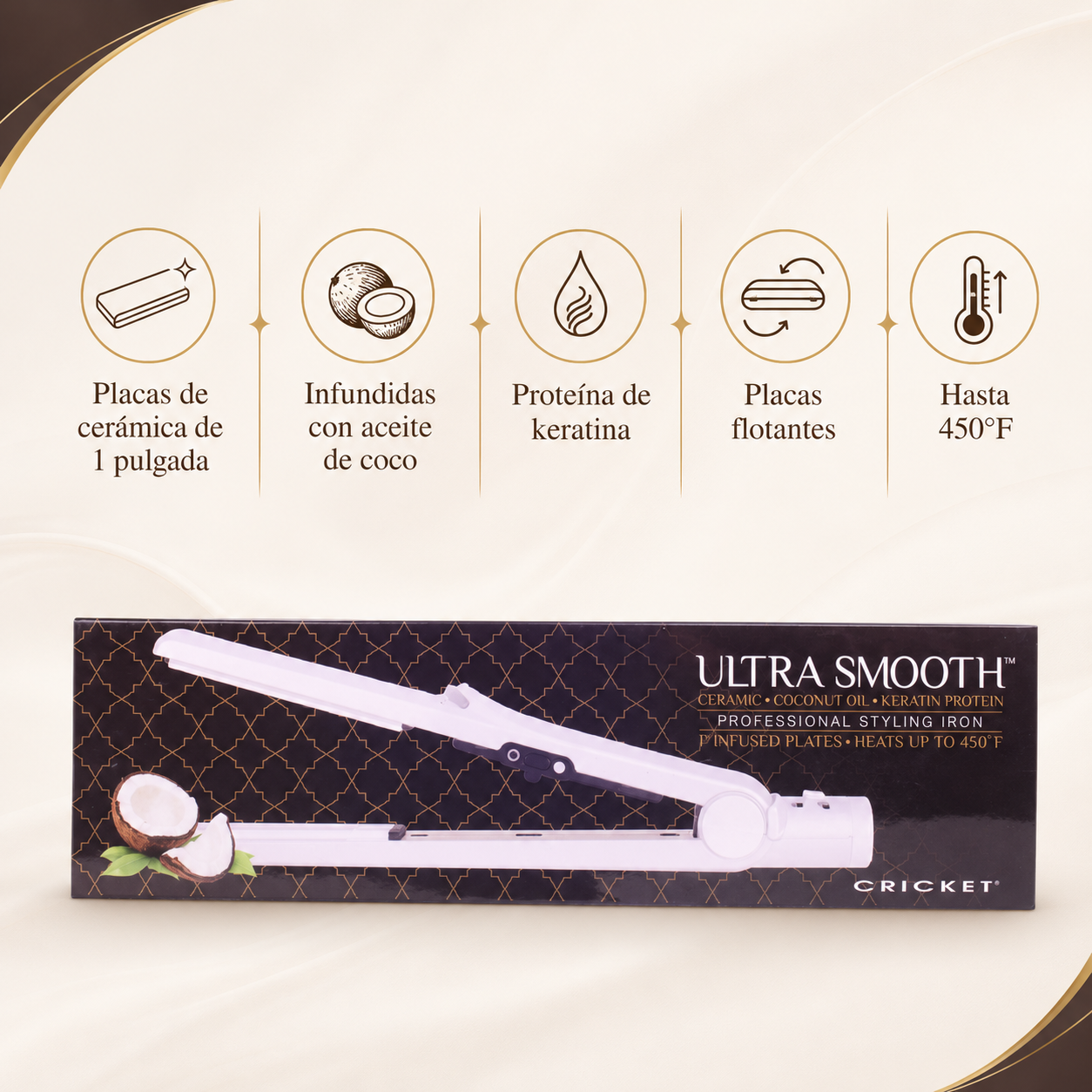Cricket Ultra Smooth Plancha Profesional 1" 450 °F CUSP1